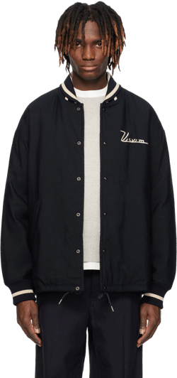 Navy Hobbs Wool Down Bomber Jacket
