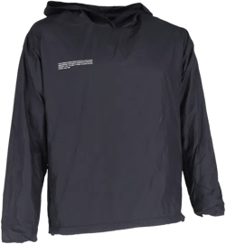 Logo Print Hooded Windbreaker Jacket In Black Nylon