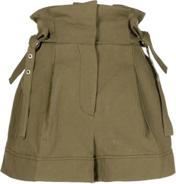 Paperbag cotton-linen shorts