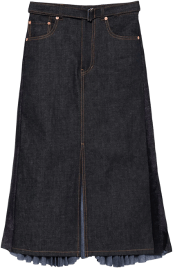 pleat-detailed midi skirt