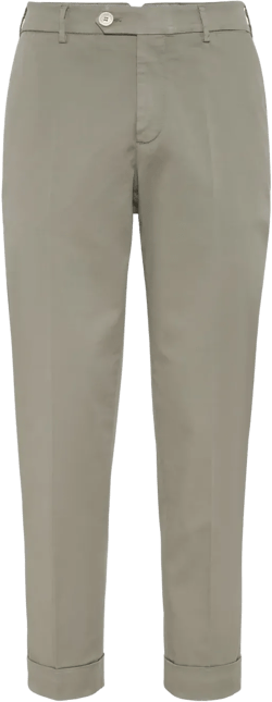 low-rise tapered chino trousers