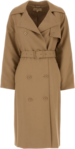 Double-breasted Trench Coat In Beige