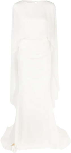 mermaid cape gown