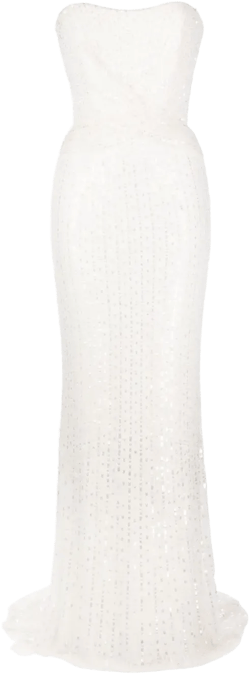 Mia sequin gathered bridal gown