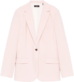 Tailored Blazer With Notched Lapels In Pink