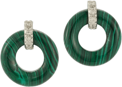 Diamond Donut Earrings In グリーン