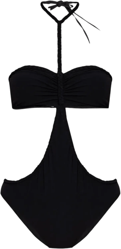Bandeau Swimsuit Featuring Cut-out Detailing In Black