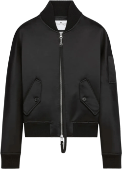 Satin Bomber Jacket In Black