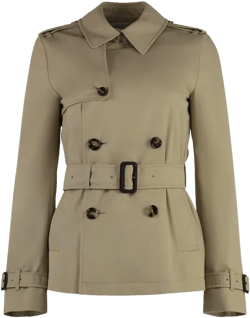 Double-breasted Trench Coat In Beige