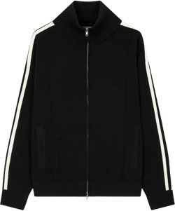 Side-stripe Cardigan In Black
