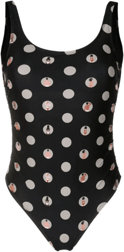 graphic-print one-piece swimsuit