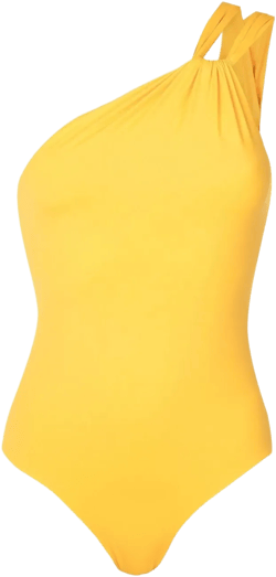 asymmetric ruched-detail swimsuit