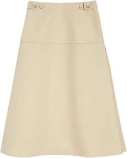 buttoned A-line midi skirt