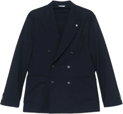 Double-breasted Blazer In Blue