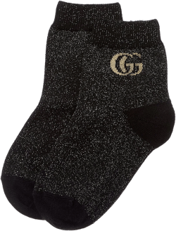 Gg Logo Cashmere-blend Socks In Black