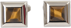 Silver Plated Brass Pin Crystal Cufflinks