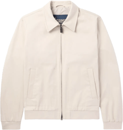 Cotton-blend Twill Bomber Jacket In Neutrals
