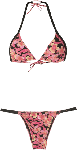 floral-print bikini set