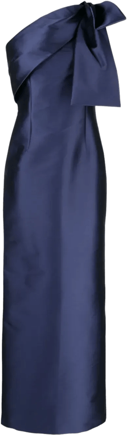 Bonnie bow satin-finish gown