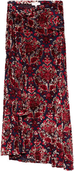 flocked-pattern maxi skirt