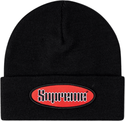 oval patch beanie