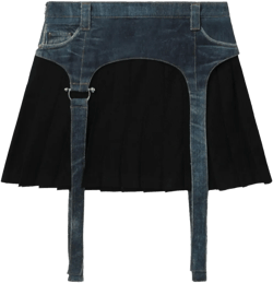 Trompe L'oeil pleated mini skirt