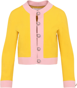 Two-tone Wool Jacket In Yellow