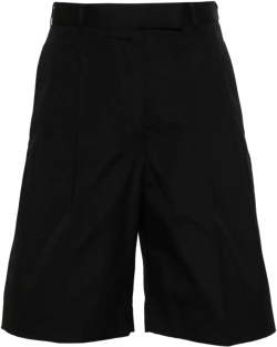 high-waisted double-pleat shorts