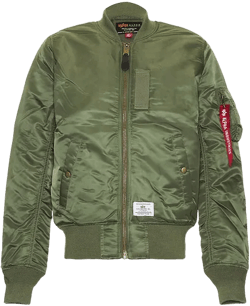 Ma-1 Vf 59 Long Bomber Jacket Dark Green Nylon Bomber Jacket In Sage Green