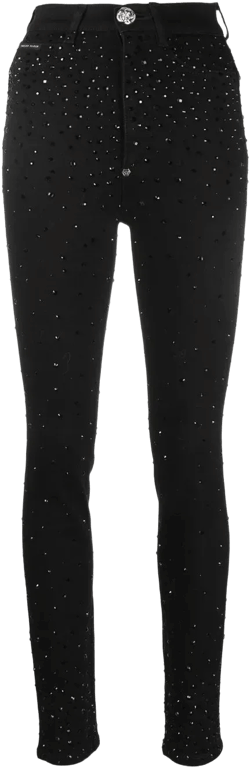 rhinestone-embellished skinny jeans