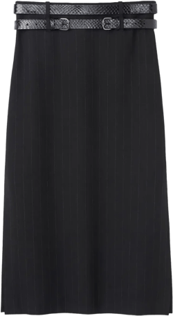 pinstripe-pattern skirt