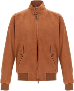 Suede Bomber Jacket In Brown