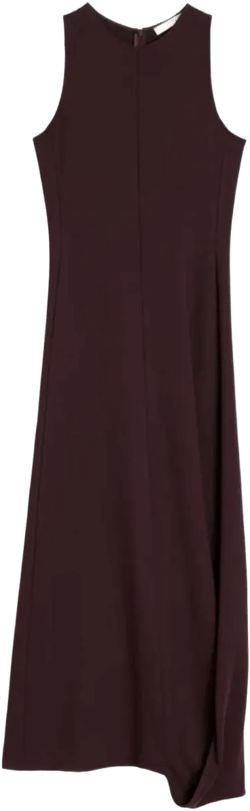 Twisted Hem Midi Dress In Red