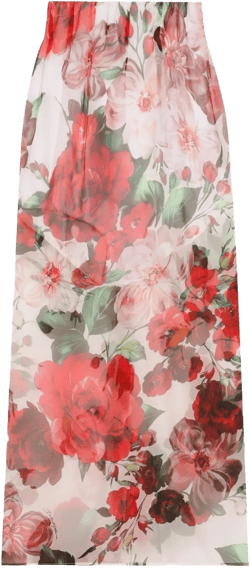 floral-print midi skirt
