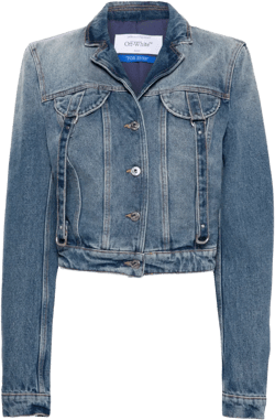 Blue Cargo Denim Jacket In Vintage Blue No Colo