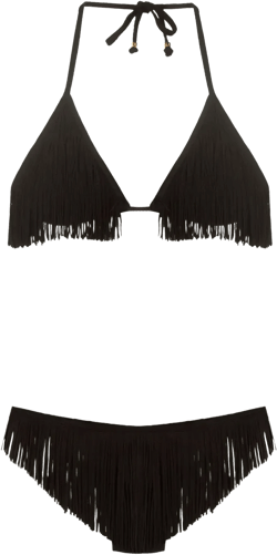 fringed halterneck bikini set