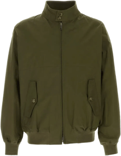 High Neck Panelled Jacket In Green