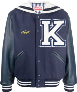 Sailor Varsity Leather-paneled Varsity Jacket In Blue
