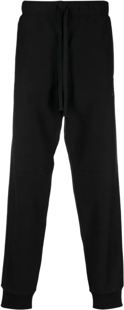 drawstring-waist cotton-blend trackpants