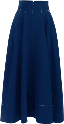 crêpe flared skirt