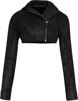 faux-leather cropped jacket