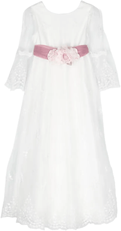 floral-appliqué cotton maxi dress