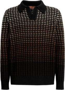 gradient knitted polo shirt