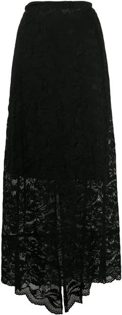 split-hem lace midi skirt 