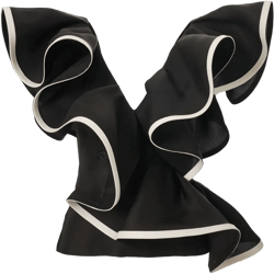 ruffled V-neck top