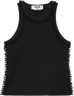 logo-embroidered tank top