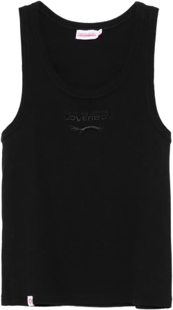 logo-embroidered tank top