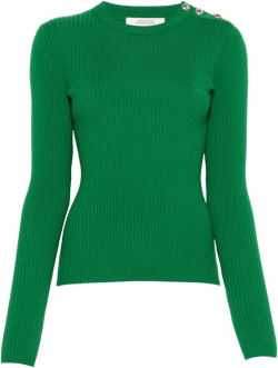 buttoned-shoulder sweater