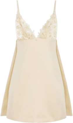 floral-appliqué dress