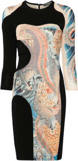 Japanese-style print mini dress